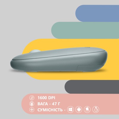 Миша 2E MF300 Silent, WL/BT, попелясто-зелений (2E-MF300WGN) Миша 2E MF300 Silent, WL/BT, попелясто-зелений (2E-MF300WGN)