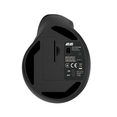Миша 2E MF325 Silent, WL/BT, вертикальна, чорний (2E-MF325WBK) Миша 2E MF325 Silent, WL/BT, вертикальна, чорний (2E-MF325WBK)