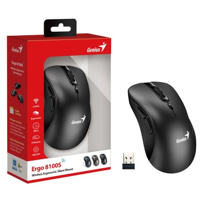 Миша Genius Ergo 8100S, WL, Silent, чорний (31030040400) Миша Genius Ergo 8100S, WL, Silent, чорний (31030040400)