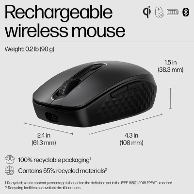 Миша HP 690 Rechargeable, BT, чорний (7M1D4AA) Миша HP 690 Rechargeable, BT, чорний (7M1D4AA)