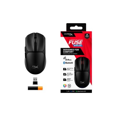Миша HyperX Pulsefire FUSE, RGB, USB-A/WL/BT, чорний (A1KY6AA) Миша HyperX Pulsefire FUSE, RGB, USB-A/WL/BT, чорний (A1KY6AA)