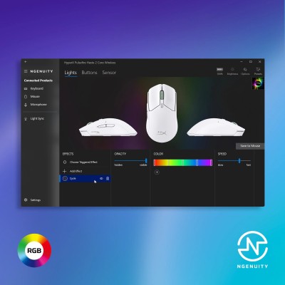 Миша HyperX Pulsefire Haste 2 Core, RGB, WL/BT, білий (8R2E7AA) Миша HyperX Pulsefire Haste 2 Core, RGB, WL/BT, білий (8R2E7AA)