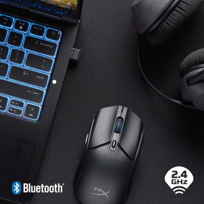 Миша HyperX Pulsefire Haste 2 Core, RGB, WL/BT, чорний (8R2E6AA) Миша HyperX Pulsefire Haste 2 Core, RGB, WL/BT, чорний (8R2E6AA)