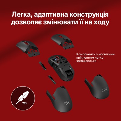 Миша HyperX Pulsefire SAGA PRO, RGB, USB-A/WL/BT, чорний (A2PB2AA) Миша HyperX Pulsefire SAGA PRO, RGB, USB-A/WL/BT, чорний (A2PB2AA)