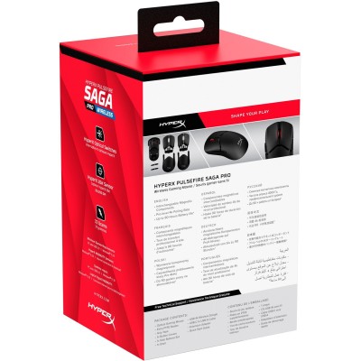 Миша HyperX Pulsefire SAGA PRO, RGB, USB-A/WL/BT, чорний (A2PB2AA) Миша HyperX Pulsefire SAGA PRO, RGB, USB-A/WL/BT, чорний (A2PB2AA)