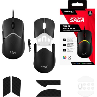 Миша HyperX Pulsefire SAGA, RGB, USB-A, чорний (A2PB3AA) Миша HyperX Pulsefire SAGA, RGB, USB-A, чорний (A2PB3AA)