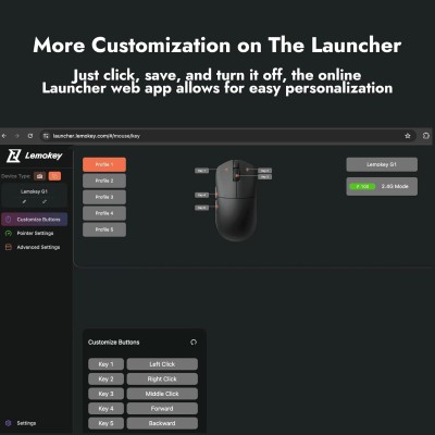 Миша Lemokey G1 USB-A/USB-C/WL/BT, 8K, чорний (G1-A1) Миша Lemokey G1 USB-A/USB-C/WL/BT, 8K, чорний (G1-A1)