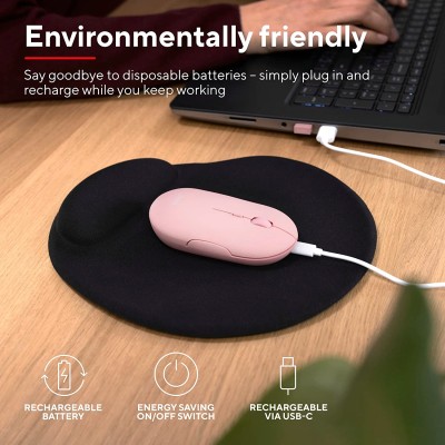 Миша Trust Puck Rechargeable, Ultra-Thin, BT/WL, Silent, рожевий (24125_TRUST) Миша Trust Puck Rechargeable, Ultra-Thin, BT/WL, Silent, рожевий (24125_TRUST)