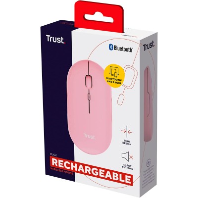 Миша Trust Puck Rechargeable, Ultra-Thin, BT/WL, Silent, рожевий (24125_TRUST) Миша Trust Puck Rechargeable, Ultra-Thin, BT/WL, Silent, рожевий (24125_TRUST)