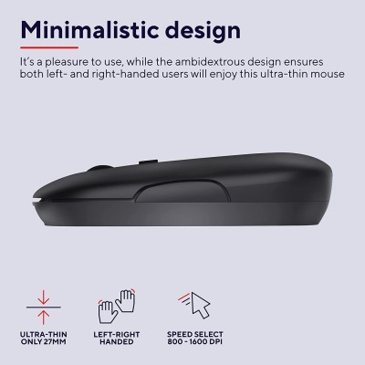 Миша Trust Puck Rechargeable, Ultra-Thin, BT/WL, Silent, чорний (24059_TRUST) Миша Trust Puck Rechargeable, Ultra-Thin, BT/WL, Silent, чорний (24059_TRUST)