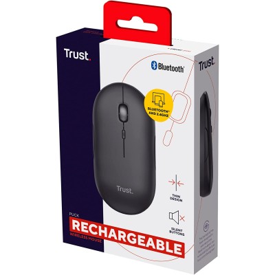 Миша Trust Puck Rechargeable, Ultra-Thin, BT/WL, Silent, чорний (24059_TRUST) Миша Trust Puck Rechargeable, Ultra-Thin, BT/WL, Silent, чорний (24059_TRUST)