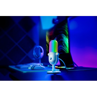 Мікрофон геймінговий Razer Seiren V3 Chroma, Uni, RGB, USB-A, 2м, білий (RZ19-05060200-R3M1) Мікрофон геймінговий Razer Seiren V3 Chroma, Uni, RGB, USB-A, 2м, білий (RZ19-05060200-R3M1)