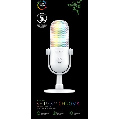 Мікрофон геймінговий Razer Seiren V3 Chroma, Uni, RGB, USB-A, 2м, білий (RZ19-05060200-R3M1) Мікрофон геймінговий Razer Seiren V3 Chroma, Uni, RGB, USB-A, 2м, білий (RZ19-05060200-R3M1)