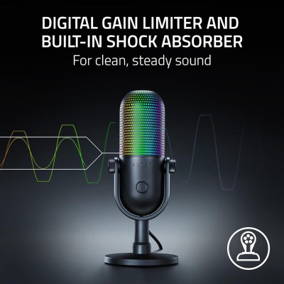 Мікрофон геймінговий Razer Seiren V3 Chroma, Uni, RGB, USB-A, 2м, чорний (RZ19-05060100-R3M1) Мікрофон геймінговий Razer Seiren V3 Chroma, Uni, RGB, USB-A, 2м, чорний (RZ19-05060100-R3M1)