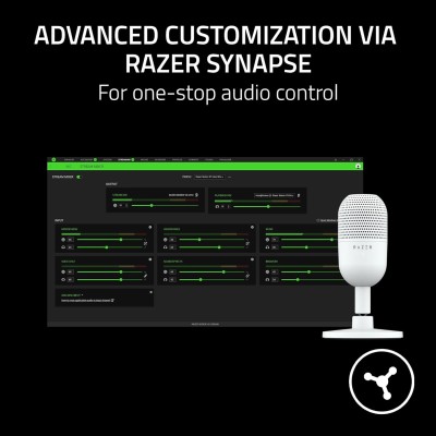Мікрофон геймінговий Razer Seiren V3 Mini, Omni, USB-A, 1.2м, білий (RZ19-05050300-R3M1) Мікрофон геймінговий Razer Seiren V3 Mini, Omni, USB-A, 1.2м, білий (RZ19-05050300-R3M1)