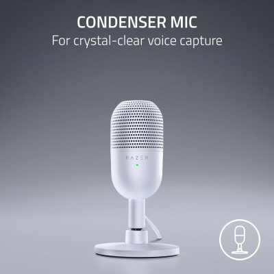Мікрофон геймінговий Razer Seiren V3 Mini, Omni, USB-A, 1.2м, білий (RZ19-05050300-R3M1) Мікрофон геймінговий Razer Seiren V3 Mini, Omni, USB-A, 1.2м, білий (RZ19-05050300-R3M1)