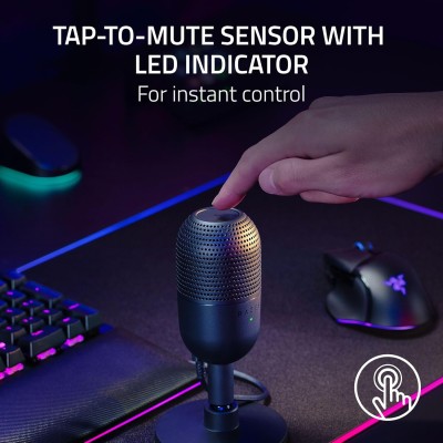 Мікрофон геймінговий Razer Seiren V3 Mini, Omni, USB-A, 1.2м, чорний (RZ19-05050100-R3M1) Мікрофон геймінговий Razer Seiren V3 Mini, Omni, USB-A, 1.2м, чорний (RZ19-05050100-R3M1)