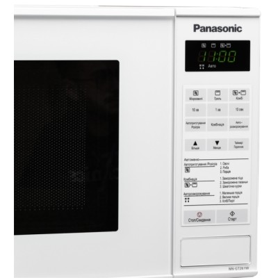 Мікрохвильова піч Panasonic , 20л, електр.керув., 800Вт, гриль, дисплей, білий (NN-GT261WZPE)