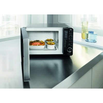 Мікрохвильова піч Whirlpool, 25л, електронне упр., 800Вт, гриль, дисплей, чорний (MWF421SL) Мікрохвильова піч Whirlpool, 25л, електронне упр., 800Вт, гриль, дисплей, чорний (MWF421SL)