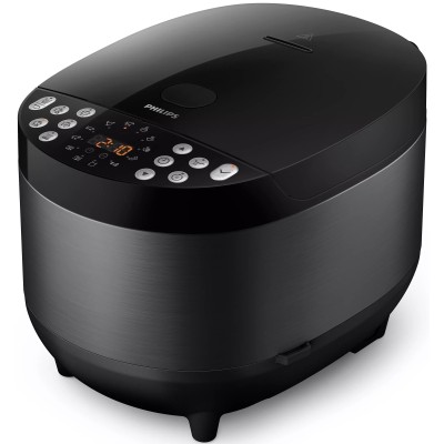 Мультиварка Philips All-in-One 980Вт, чаша-5л, електр. керування , 60 авто. програм, пластик, чорний (HD4713/41)