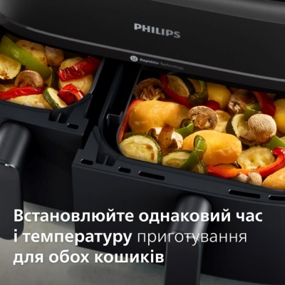 Мультипіч Philips Ovi Dual Series 3000 2750Вт, чаша-6+3л, сенсорне управл., 2 контейнера,8 авто. програм, пластик, чорний (NA350 Мультипіч Philips Ovi Dual Series 3000 2750Вт, чаша-6+3л, сенсорне управл., 2 контейнера,8 авто. програм, пластик, чорний (NA350