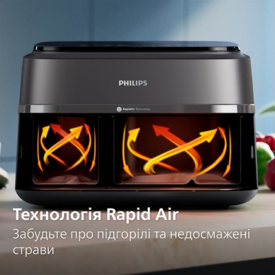 Мультипіч Philips Ovi Dual Series 3000 2750Вт, чаша-6+3л, сенсорне управл., 2 контейнера,8 авто. програм, пластик, чорний (NA350 Мультипіч Philips Ovi Dual Series 3000 2750Вт, чаша-6+3л, сенсорне управл., 2 контейнера,8 авто. програм, пластик, чорний (NA350