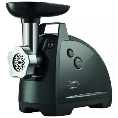 М'ясорубка Tefal HVB Plus, 2000Вт, 2.6кг/хв, 3 решітки, насадка для ковбас, кеббе, томатів, 5 терок, пластик/метал, чорний (NE68