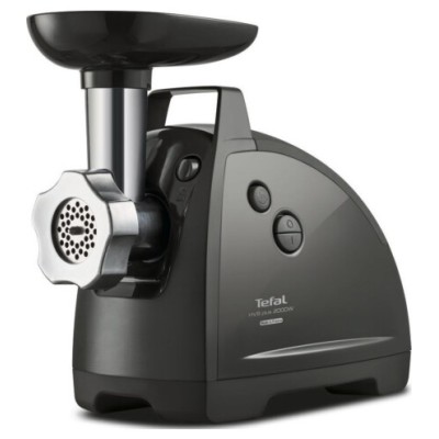 М'ясорубка Tefal HVB Plus, 2000Вт, 2.6кг/хв, 3 решітки, насадка для ковбас, кеббе, томатів, 5 терок, пластик/метал, чорний (NE68