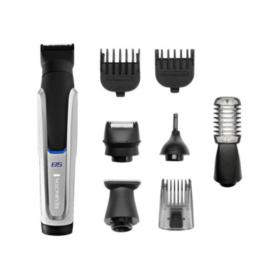 Набір для стрижки Remington G5 Graphite series, для бороди, вусів, голови і тіла, акум., роторний мотор, насадок-9, кейс, срібля