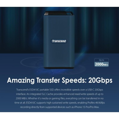 ssd зовнішній TRANSCEND 1TB ESD410C, USB 20Gbps, Type C (TS1TESD410C) комп'ютерний запам'ятовувальний пристрій ssd зовнішній TRANSCEND 1TB ESD410C, USB 20Gbps, Type C (TS1TESD410C) комп'ютерний запам'ятовувальний пристрій
