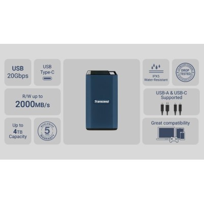 ssd зовнішній TRANSCEND 1TB ESD410C, USB 20Gbps, Type C (TS1TESD410C) комп'ютерний запам'ятовувальний пристрій ssd зовнішній TRANSCEND 1TB ESD410C, USB 20Gbps, Type C (TS1TESD410C) комп'ютерний запам'ятовувальний пристрій