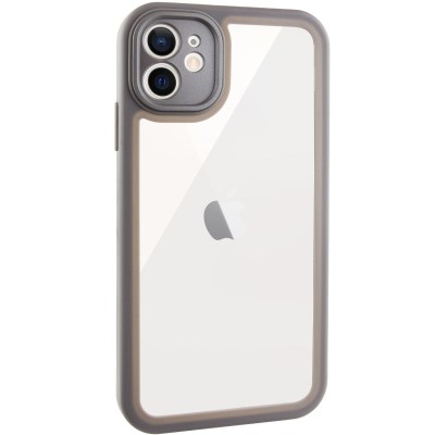 TPU чехол Transparent + Colour 1,5mm для Apple iPhone 12 (6.1") Grey TPU чехол Transparent + Colour 1,5mm для Apple iPhone 12 (6.1") Grey