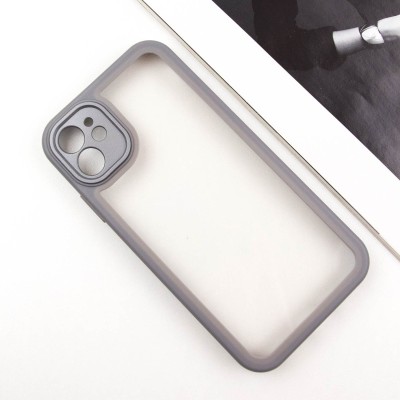 TPU чехол Transparent + Colour 1,5mm для Apple iPhone 12 (6.1") Grey TPU чехол Transparent + Colour 1,5mm для Apple iPhone 12 (6.1") Grey
