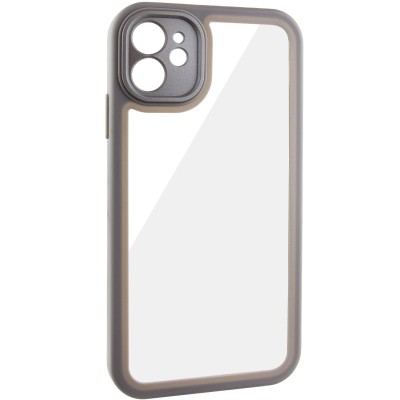 TPU чехол Transparent + Colour 1,5mm для Apple iPhone 12 (6.1") Grey TPU чехол Transparent + Colour 1,5mm для Apple iPhone 12 (6.1") Grey