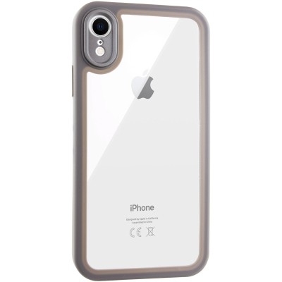 TPU чехол Transparent + Colour 1,5mm для Apple iPhone XR (6.1") Grey TPU чехол Transparent + Colour 1,5mm для Apple iPhone XR (6.1") Grey