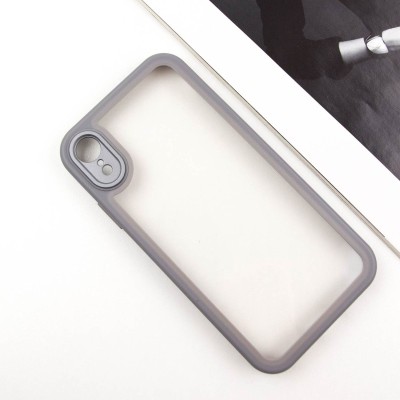 TPU чехол Transparent + Colour 1,5mm для Apple iPhone XR (6.1") Grey TPU чехол Transparent + Colour 1,5mm для Apple iPhone XR (6.1") Grey