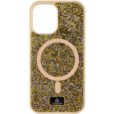 TPU чохол Bling World Rock Diamond with MagSafe для Apple iPhone 13 (6.1") Gold TPU чохол Bling World Rock Diamond with MagSafe для Apple iPhone 13 (6.1") Gold