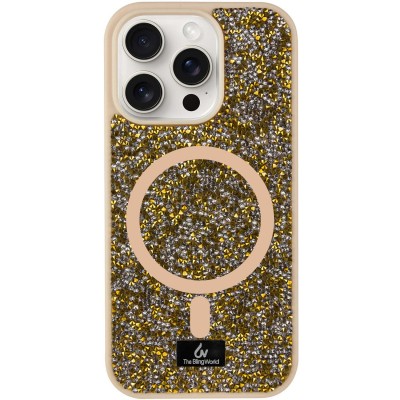 TPU чохол Bling World Rock Diamond with MagSafe для Apple iPhone 13 Pro (6.1") Gold TPU чохол Bling World Rock Diamond with MagSafe для Apple iPhone 13 Pro (6.1") Gold