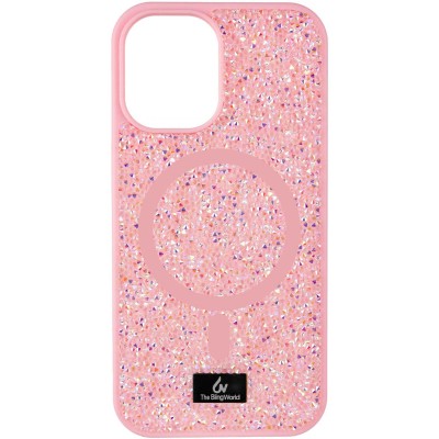 TPU чохол Bling World Rock Diamond with MagSafe для Apple iPhone 14 (6.1") Pink TPU чохол Bling World Rock Diamond with MagSafe для Apple iPhone 14 (6.1") Pink