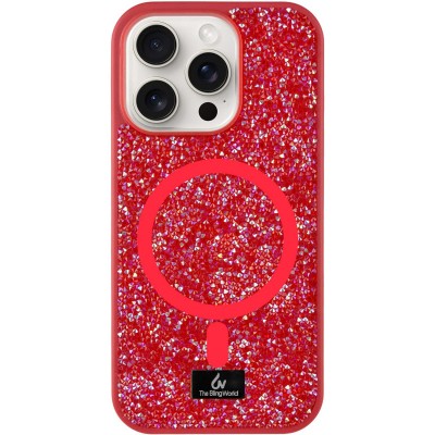 TPU чохол Bling World Rock Diamond with MagSafe для Apple iPhone 15 Pro (6.1") Red