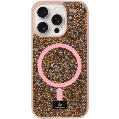 TPU чохол Bling World Rock Diamond with MagSafe для Apple iPhone 15 Pro (6.1") Rose Gold TPU чохол Bling World Rock Diamond with MagSafe для Apple iPhone 15 Pro (6.1") Rose Gold