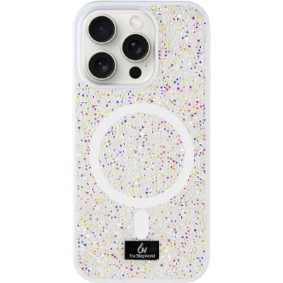 TPU чохол Bling World Rock Diamond with MagSafe для Apple iPhone 16 Pro (6.3") White TPU чохол Bling World Rock Diamond with MagSafe для Apple iPhone 16 Pro (6.3") White