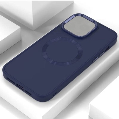 TPU чохол Bonbon Metal Style with MagSafe для Apple iPhone 15 (6.1") Синій / Cosmos Blue