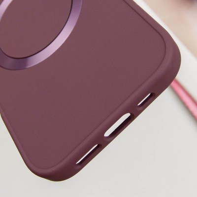 TPU чохол Bonbon Metal Style with MagSafe для Apple iPhone 16 (6.1") Бордовий / Plum