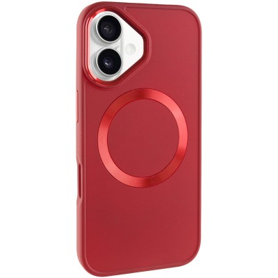 TPU чохол Bonbon Metal Style with MagSafe для Apple iPhone 16 (6.1") Червоний / Red