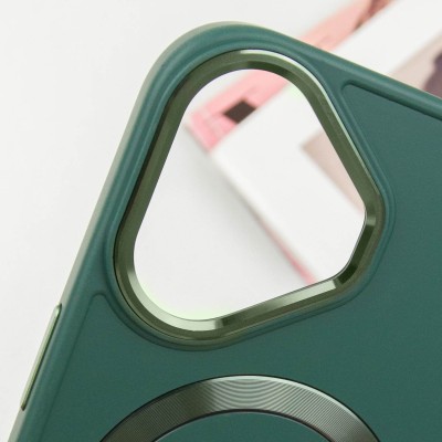 TPU чохол Bonbon Metal Style with MagSafe для Apple iPhone 16 Plus (6.7") Зелений / Pine green