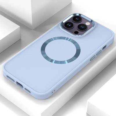 TPU чохол Bonbon Metal Style with MagSafe для Apple iPhone 16 Pro (6.3") Блакитний / Mist Blue
