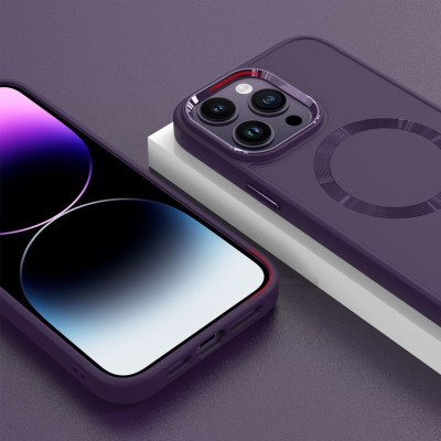 TPU чохол Bonbon Metal Style with MagSafe для Apple iPhone 16 Pro (6.3") Фіолетовий / Dark Purple TPU чохол Bonbon Metal Style with MagSafe для Apple iPhone 16 Pro (6.3") Фіолетовий / Dark Purple