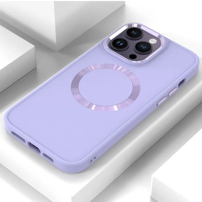 TPU чохол Bonbon Metal Style with MagSafe для Apple iPhone 16 Pro Max (6.9") Бузковий / Dasheen