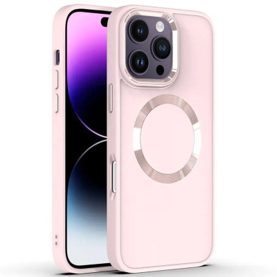TPU чохол Bonbon Metal Style with MagSafe для Apple iPhone 16 Pro Max (6.9") Рожевий / Light Pink